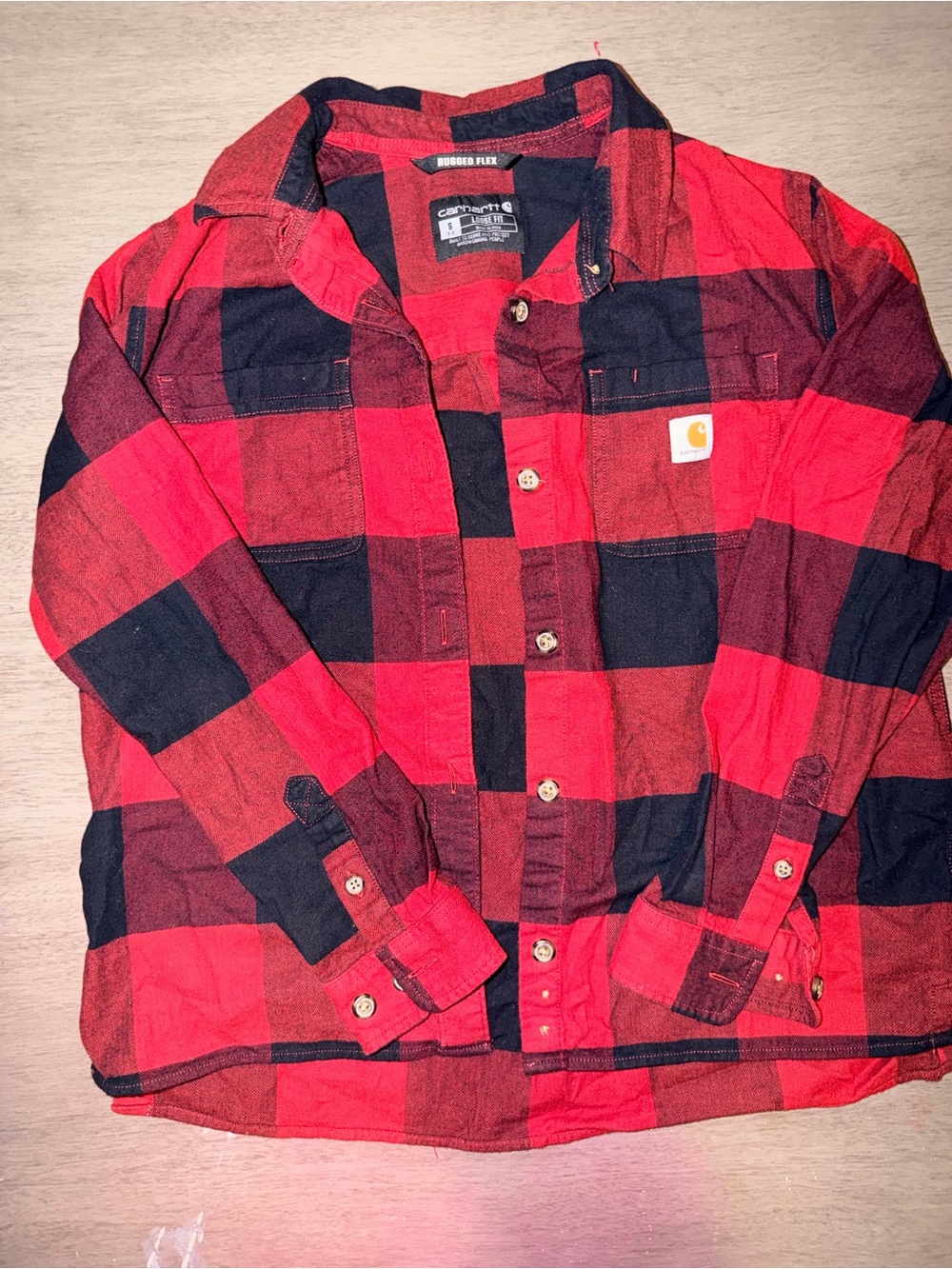 Carhartt Red & Black Buffalo Plaid Shirt Jacket